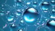 © Divyesh - 3d render, abstract background with air bubbles, sparkling water drops macro, hydration jelly balls, Generative AI