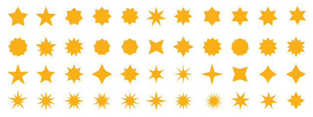Wall Mural - star gold collection. star icon. rating star signs collection in flat style