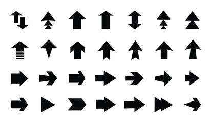 Wall Mural - up arrows collection. flat vector arrow set. isolated on right arrow symbols. vector illustration