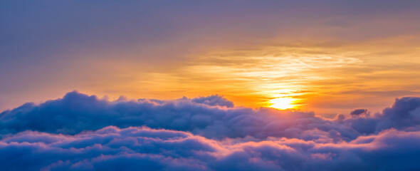 Wall Mural - Beautiful Photo nature landscape background. Photo twilight sky background. Colorful Sunset sky and cloud. Vivid sky in twilight time background. Fiery orange sunset sky. Beautiful.