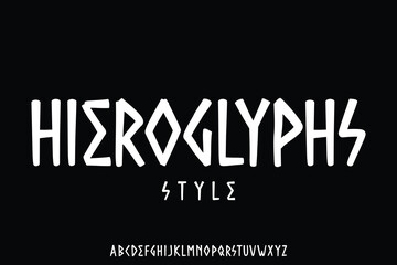 Wall Mural - unique decorative ancient hieroglyphs font vector. creative typography style alphabet illustration
