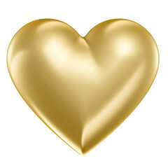 Wall Mural - Gold heart isolated on transparent background 3d render