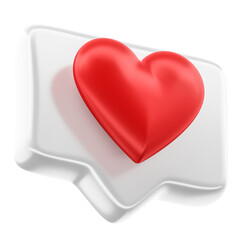 Canvas Print - White heart shaped button like 3d render