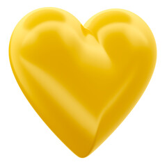 Canvas Print - Yellow heart isolated on transparent background 3d render