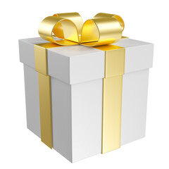 Wall Mural - gift box with white ribbon 3d rendering