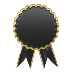 Wall Mural - Black award ribbon isolated background transparent 3d render