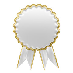 Wall Mural - White award ribbon isolated background transparent 3d render
