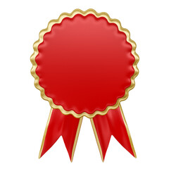Wall Mural - Red award ribbon isolated background transparent 3d render