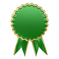 Wall Mural - Green award ribbon isolated background transparent 3d render