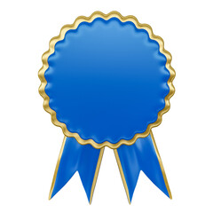 Wall Mural - blue award ribbon isolated background transparent 3d render