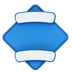 Wall Mural - Frame sign blue in isolated background 3d render