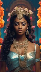 The Indian Female Form Exudes the Universal Definition of Beauty with Intricate Details  A Masterpiece Unveiled generative ai