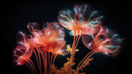 Wall Mural - underwater photography of marine plants. ia generative.