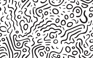 Wall Mural - Simple black and white abstract seamless pattern