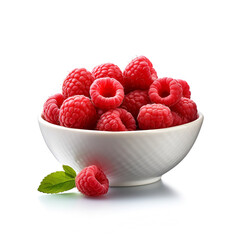 Wall Mural - Sweet raspberry in plate. Generated AI