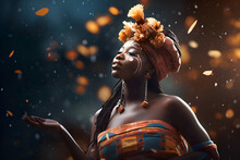 African American Woman Dancing In Traditional Clothes, Generative AI 1