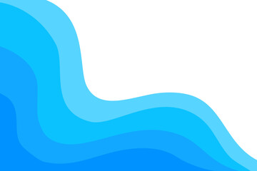 Wall Mural - blue wave water element vector background curve border corner frame wallpaper presentation education