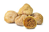 Fototapeta  - raw dried figs isolated on white background