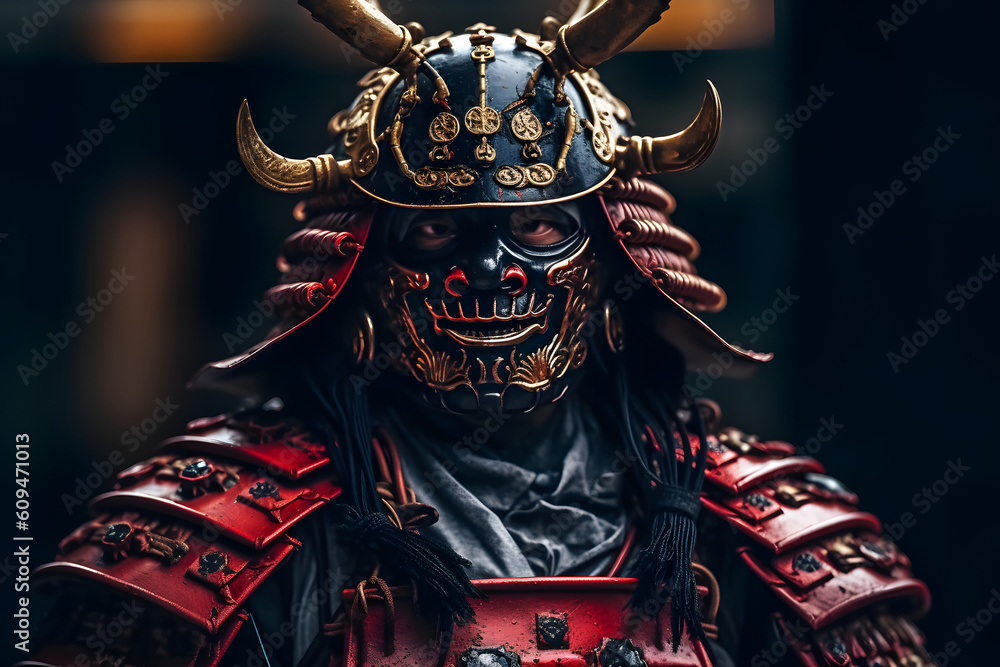 The mighty samurai warrior of ancient japan, with his towering red ...