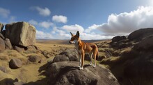 Ethiopian Wolf's Vigilant Hunt In The Bale Mountains