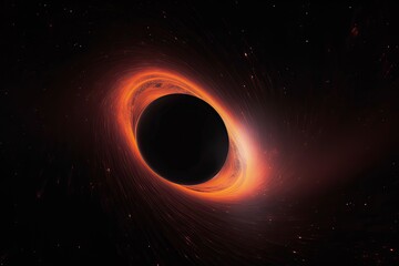 Poster - Black hole in space, computer generated abstract background, 3D rendering, A black hole with a glowing accretion disk, AI Generated