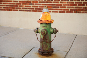 Wall Mural - Fire hydrants symbolize safety, emergency response, and firefighting. They represent preparedness, the presence of water supply for firefighting purposes, and the importance of public safety