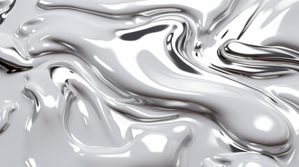 Wall Mural - Neon white metallic liquid background. IA generative.