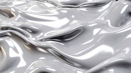 Wall Mural - Neon white metallic liquid background. IA generative.