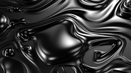 Wall Mural - Neon black metallic liquid background. IA generative.
