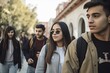 © neirfy - College students walking on street outdoor
