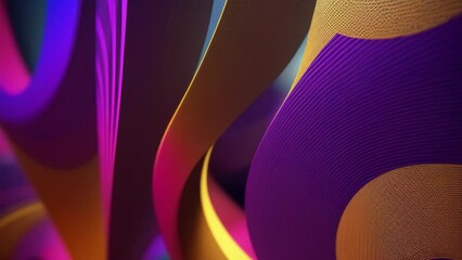Poster - Abstract iridescent neon holographic twisted wave in motion. Vibrant colorful gradient design element for banner, background. Generative AI