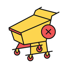 Canvas Print - cart, remove cart, cross, shopping cart icon