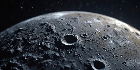 Wall Mural - ai generated. ai generative. galaxy space planet moon surface close shot illustration. decoration la
