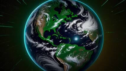 Wall Mural - Green planet beautiful illustrations. Generative ai