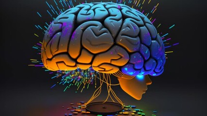Wall Mural - abstract colorful brain, idea concept. generative ai