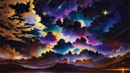 Wall Mural - galactic color explosion background. generative ai