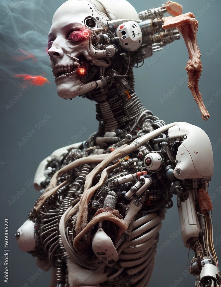 Apocalyptic Android: Irregular Figure with Exposed Parts and Multiple ...