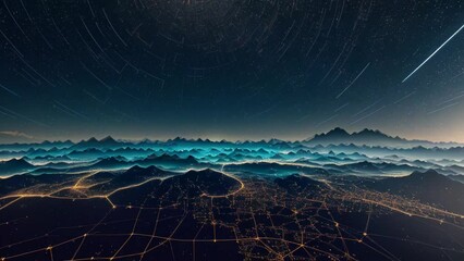 Wall Mural - metave?rse technology background with connected dots. generative ai
