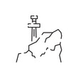 © Cavid - Mining line icon. Extraction of minerals in the mine and surface, linear icons. Line with vector coal