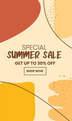 Wall Mural - Summer Sale minimalist square banner template. Suitable for social media posts, flyer,backgroud and web internet ads