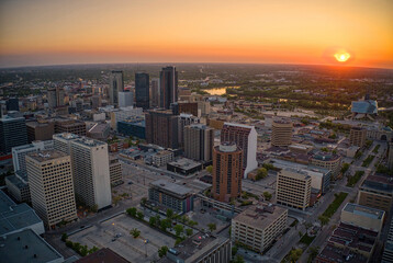 Poster - Aerial View of Winnipeg, Manitoba during Summer