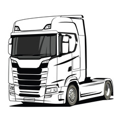 heavy truck black and white vector design