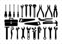 Tools Silhouette, Tools SVG Cut Files, Wrench SVG, Tool Box Silhouette Bundle, Mechanic Tools Svg, Daddy's Tools Cut Files, SB00094