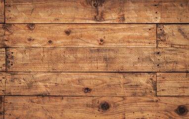 Wall Mural - Brown wood texture from natural tree. Beautifully patterned wooden planks, hardwood floor background