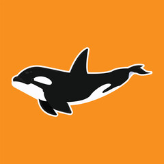 Wall Mural - Orca whale ocean sea animal vector illustration