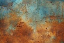 Background With A Grunge Metal Aesthetic Featuring A Rusty Metal Texture. The Backdrop Showcases A Rusted Metallic Surface With A Scratched And Grungy Texture, Created With Generative AI Technology