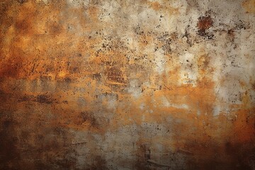 Background with a grunge metal aesthetic featuring a rusty metal texture. The backdrop showcases a rusted metallic surface with a scratched and grungy texture, created with Generative AI technology