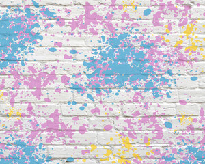  Brick background with splash paint