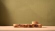 © Prasanth - Wooden podium for cosmetic products, perfumes or food against beige background. Front view... Wooden podium for cosmetic products, perfumes or food against beige background. Front view...