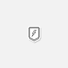 Poster - Shield with lightning. Power shield sticker icon